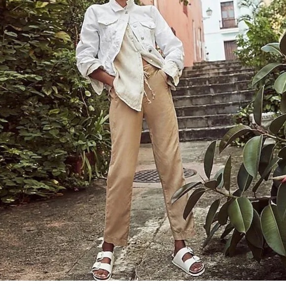 JCREW - Tie Waist Linen Pant size large. Like new! - Picture 3 of 8